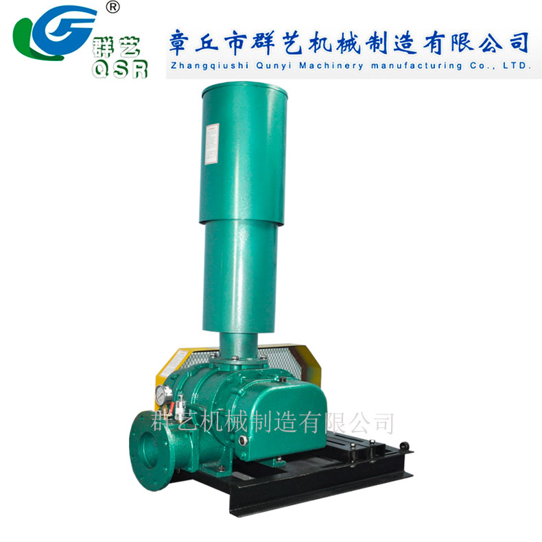 65-4kw三葉羅茨鼓風機微孔增氧水底曝氣增氧機羅茨風機-- 章丘市群藝機械制造有限公司